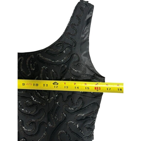 Vintage 50's 60's Black Embroidered Party Dress by‎ Jr. Theme Size S Whimsigoth - Picture 4 of 8